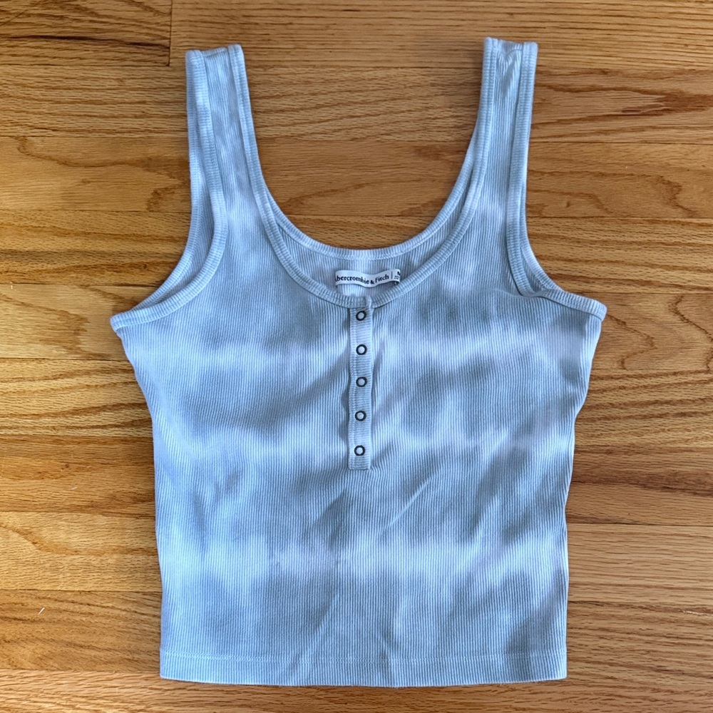Abercrombie & Fitch green and white tie-dye tank, medium